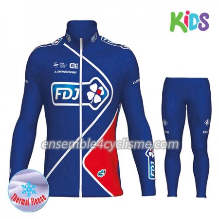 Tenue Maillot M/L + Collant 2017 FDJ Enfant Hiver Thermal Fleece N002